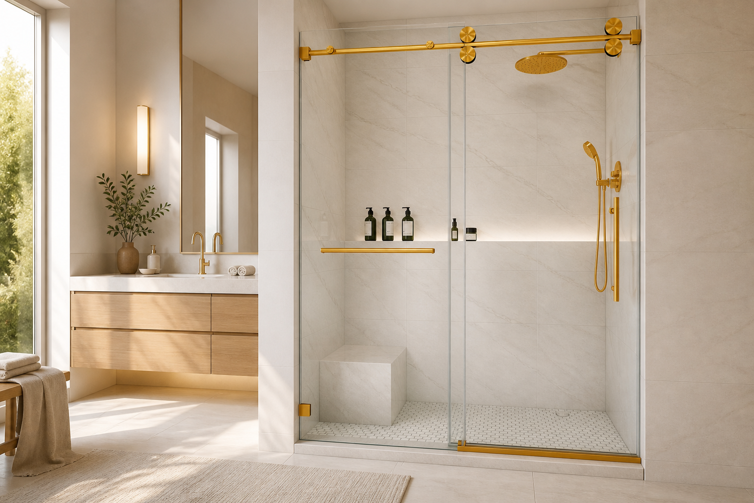 Short on Bathroom Space? A Barn Door Shower Door Is the Solution