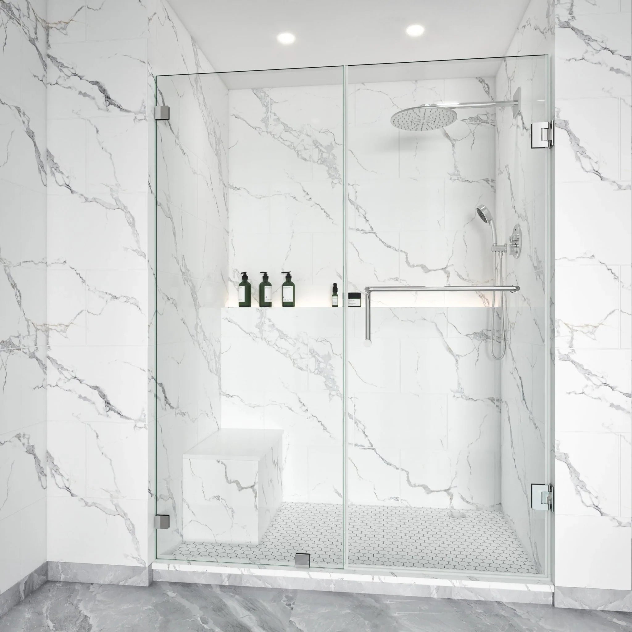 Bakiwhs Frameless Swing Shower Door – 72" – Model BC04 