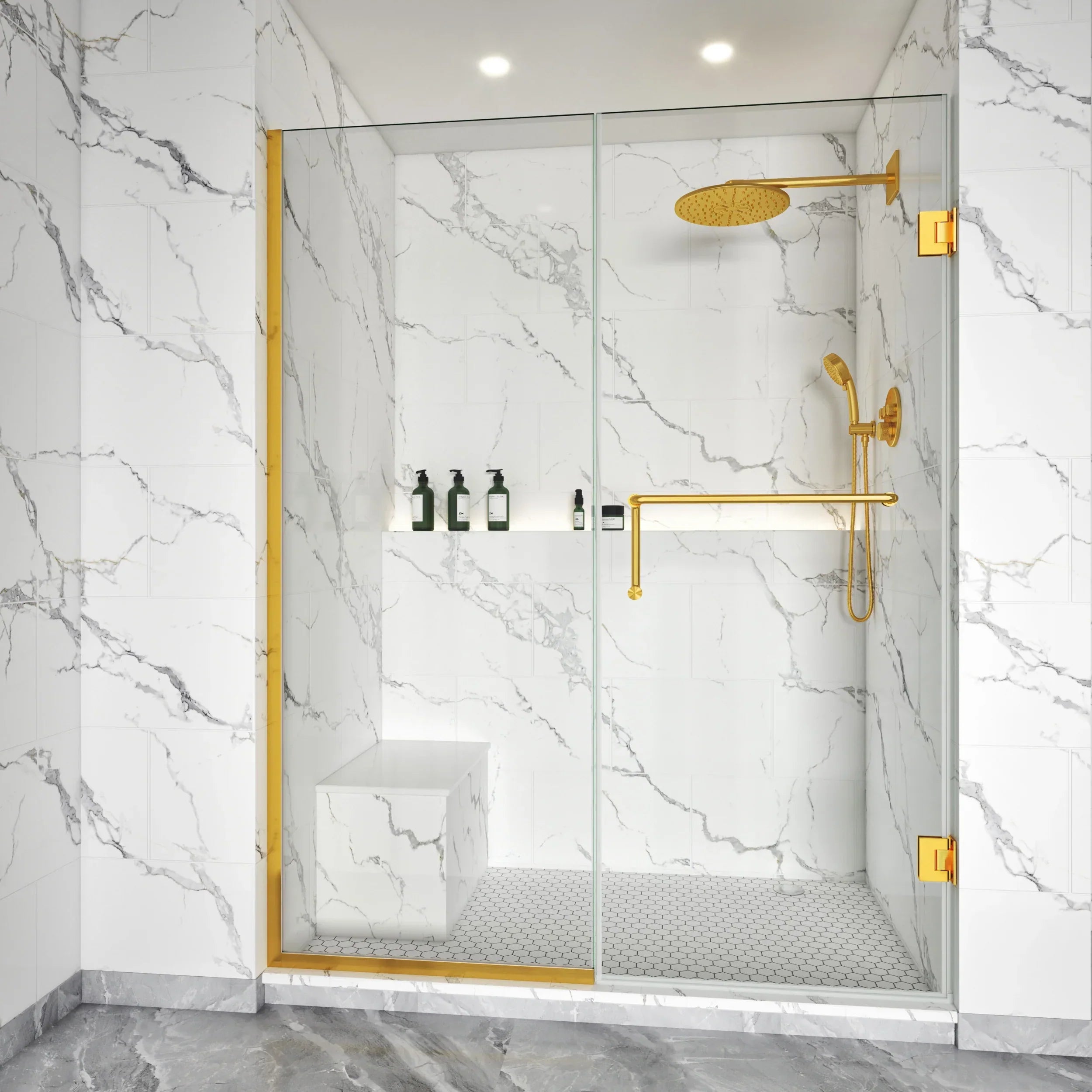 Bakiwhs Semi-Frameless U-Channel Swing Shower Door – 72" – Model BC07
