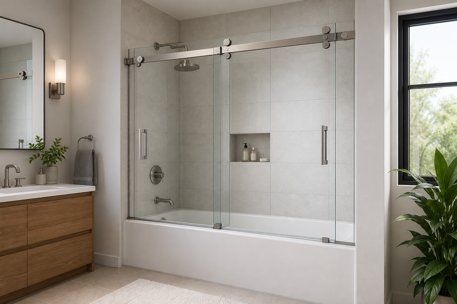 Frameless Sliding Bathtub Shower Doors:Explore the Glass, Hardware and Design Behind a Frameless Tub Door