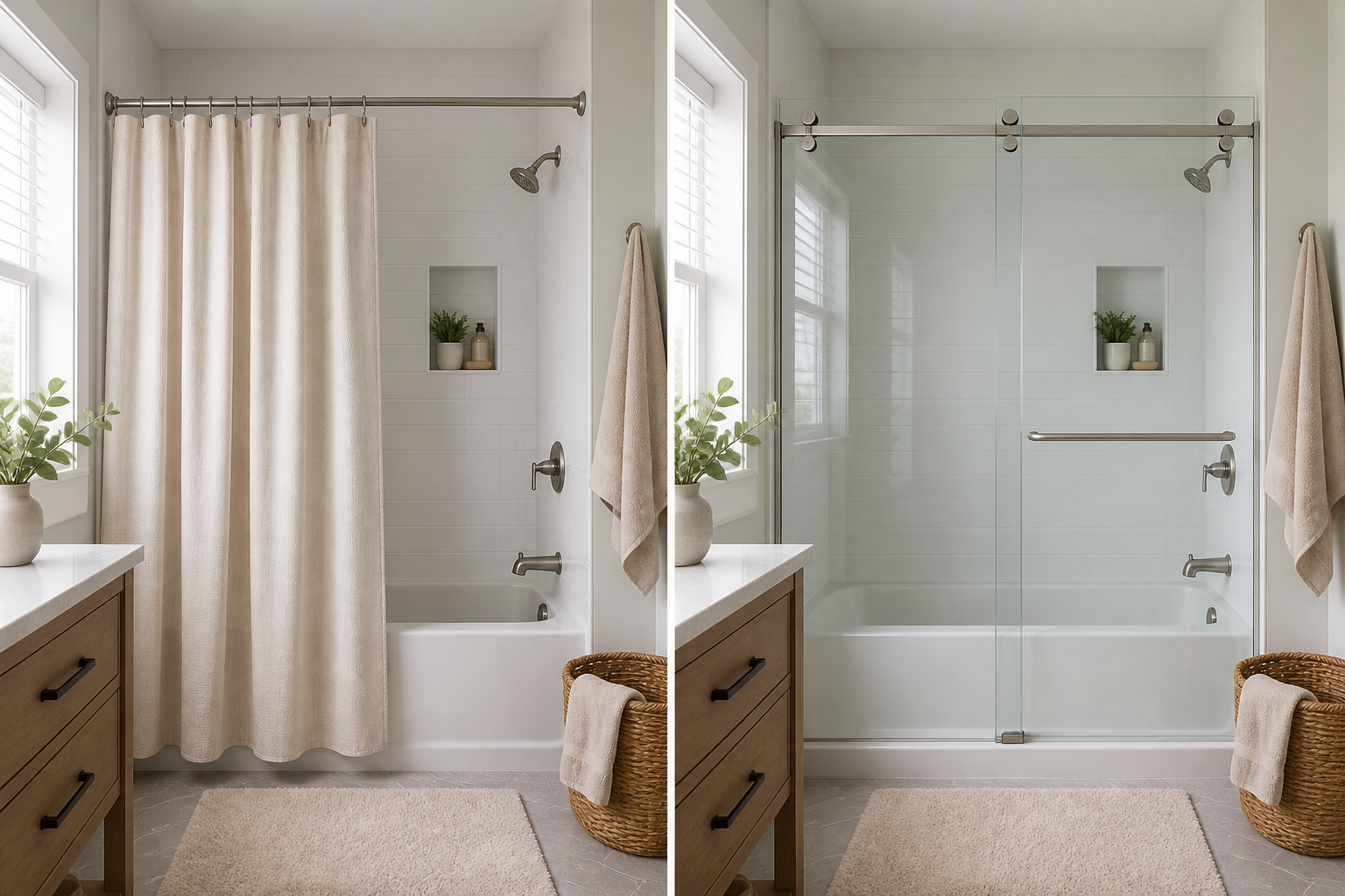 Shower Curtain vs. Glass Door: Which Is Better?