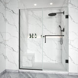 Shower Swing Door with U Channel on Fixed Panel Width Adjustable Height 80" BC-09