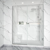 Shower Swing Door with U Channel on Fixed Panel Width Adjustable Height 80" BC-09