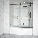 Single Sliding Tub Shower Door 3/8" Glass BS-04