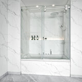 Single Sliding Tub Shower Door 3/8" Glass BS-04