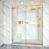 Frameless Single Sliding Shower Door 3/8 Tempered Glass BS-05