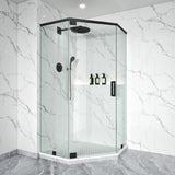 Diamond Shape Glass Swing shower Door Height 72" BZ-08