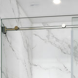 Single Sliding Frameless Shower Door Round Bar BS-04