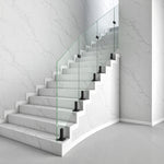 Bakiwhs 1/2‘ Tempered & Low - Maintenance Glass Stair Guardrail - Strong and Durable, Simple to Maintain - Bakiwhs