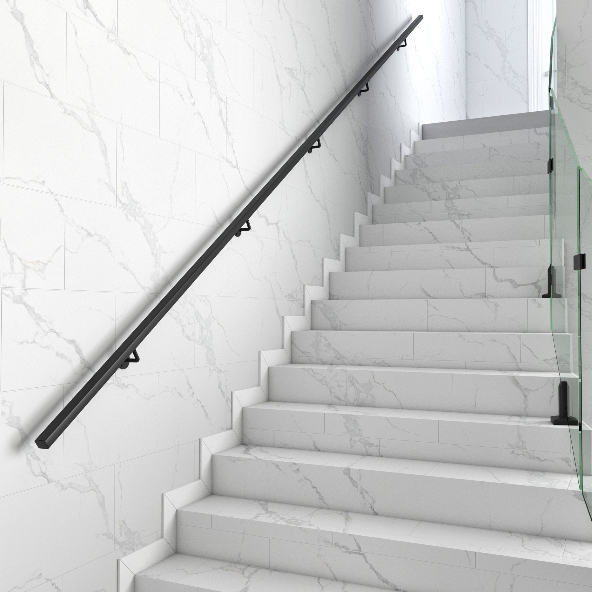 Bakiwhs 1/2‘ Tempered & Low - Maintenance Glass Stair Guardrail - Strong and Durable, Simple to Maintain - Bakiwhs