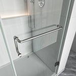 Bathroom Swing Door Frameless Glass Brass Hardware Height 72" BC - 04 - Bakiwhs
