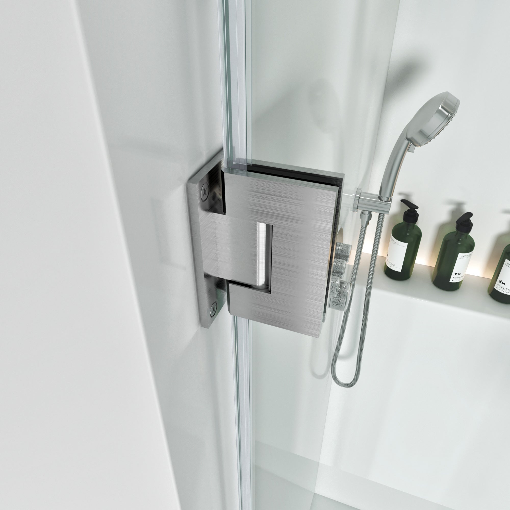 Bathroom Swing Door Frameless Glass Brass Hardware Height 72" BC - 04 - Bakiwhs
