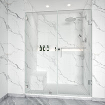 Bathroom Swing Door Frameless Glass Brass Hardware Height 72" BC - 04 - Bakiwhs