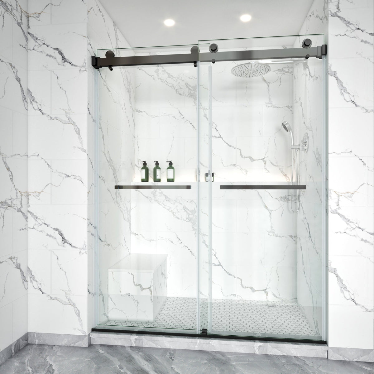 Frameless Double Sliding Shower Door – Model BD01