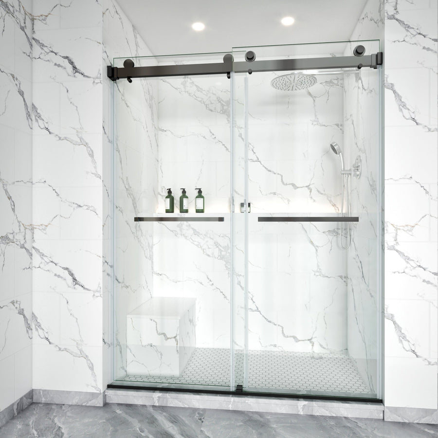 BAKIWHS Frameless Double Sliding Shower Door model BD01