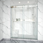 Frameless Double Sliding Shower Door Stainless Steel BD - 01 - Bakiwhs