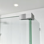 Frameless Swing Shower Door Brass Hardware L style Height 76" BC - 02 - Bakiwhs