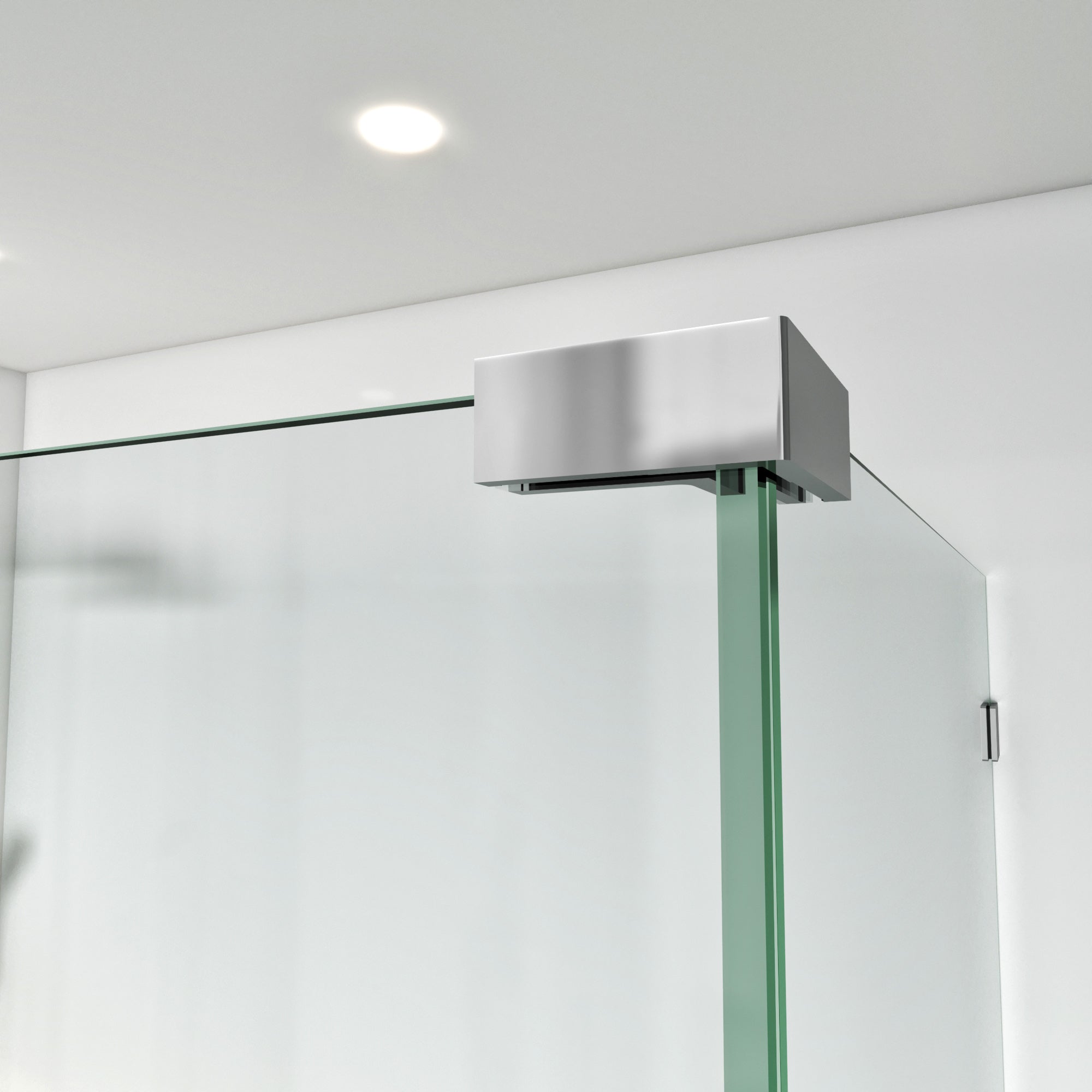 Frameless Swing Shower Door Brass Hardware L style Height 76" BC - 02 - Bakiwhs
