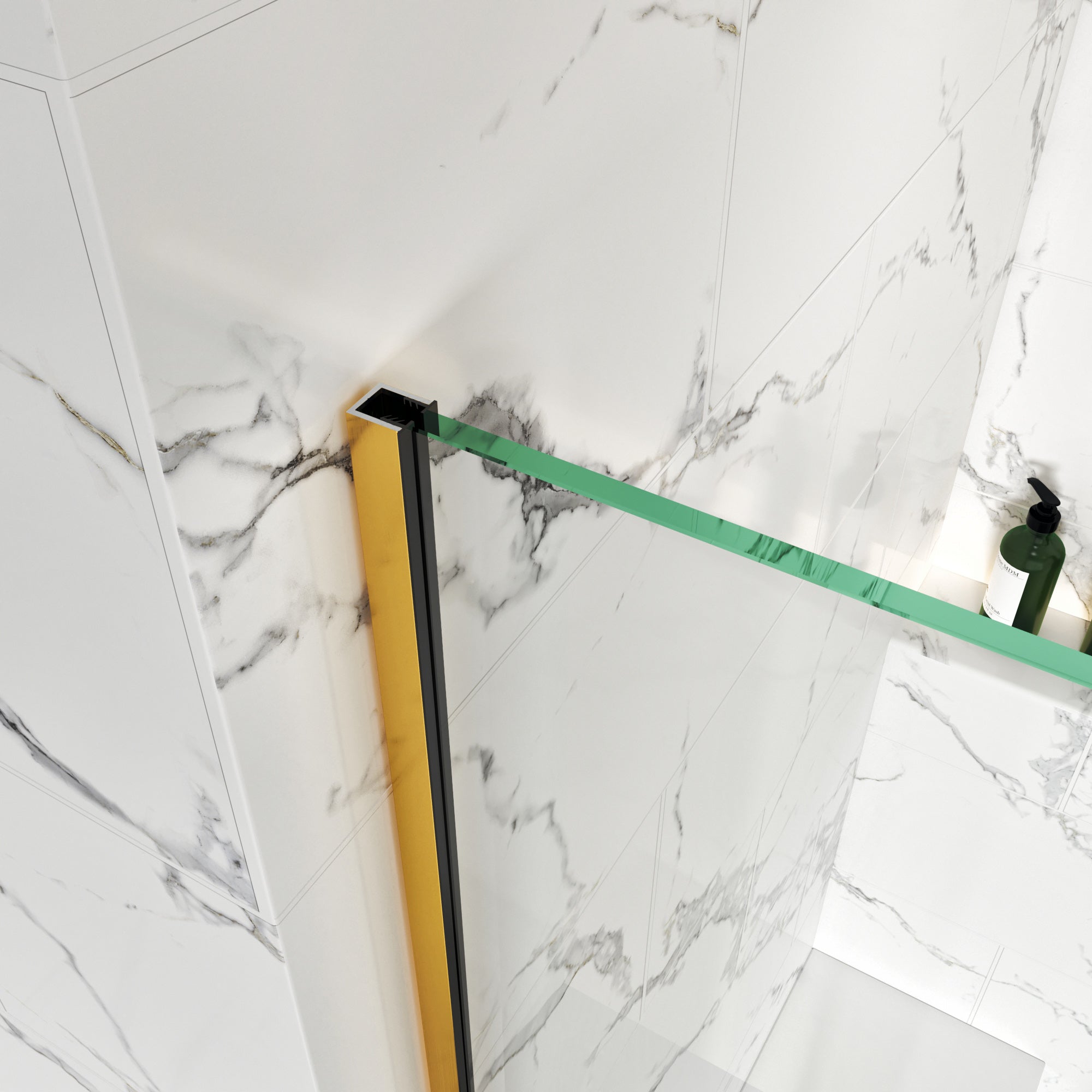 Shower Swing Door with U Channel on Fixed Panel Width Adjustable Height 80" BC - 09 - Bakiwhs