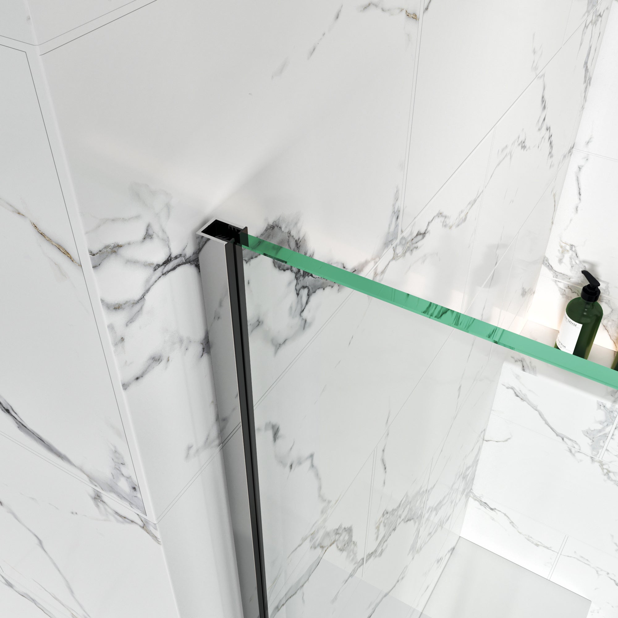 Shower Swing Door with U Channel on Fixed Panel Width Adjustable Height 80" BC - 09 - Bakiwhs
