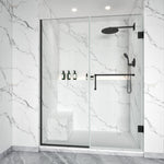 Shower Swing Door with U Channel on Fixed Panel Width Adjustable Height 80" BC - 09 - Bakiwhs