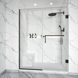Shower Swing Door with U Channel on Fixed Panel Width Adjustable Height 80" BC - 09 - Bakiwhs