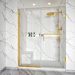 Shower Swing Door with U Channel on Fixed Panel Width Adjustable Height 80" BC - 09 - Bakiwhs