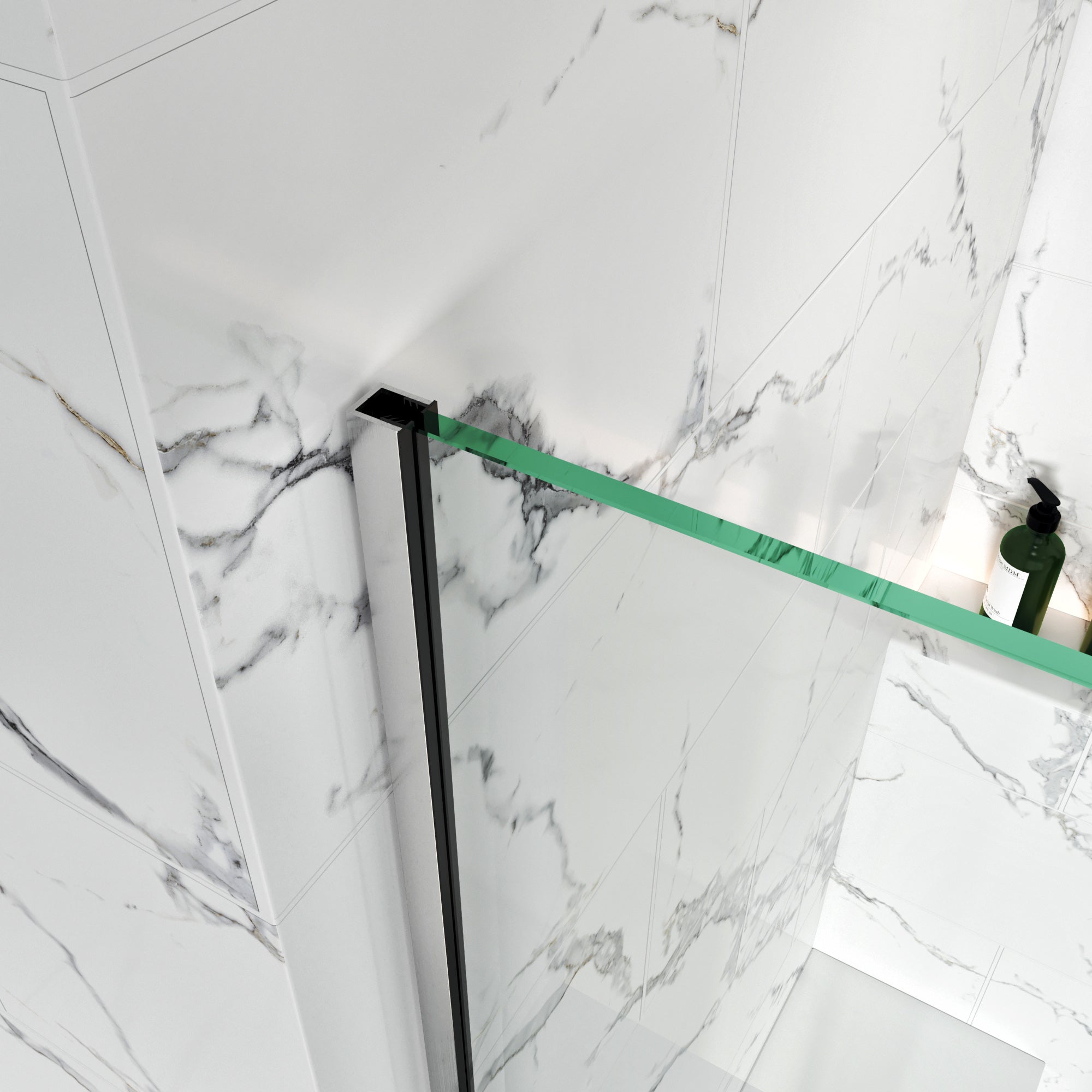 Shower Swing Door with U Channel on Fixed Panel Width Adjustable Height 80" BC - 09 - Bakiwhs
