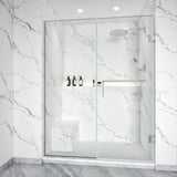 Shower Swing Door with U Channel on Fixed Panel Width Adjustable Height 80" BC - 09 - Bakiwhs
