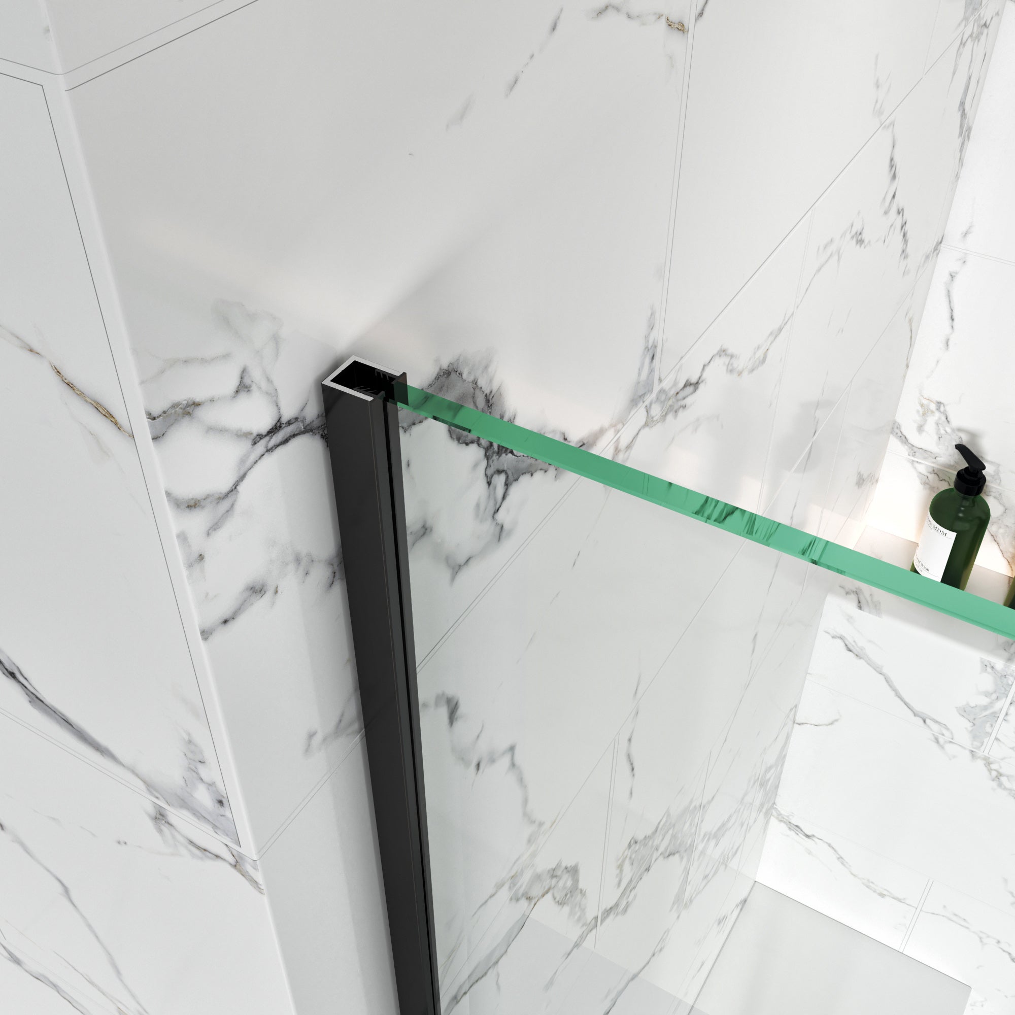 Shower Swing Door with U Channel on Fixed Panel Width Adjustable Height 80" BC - 09 - Bakiwhs
