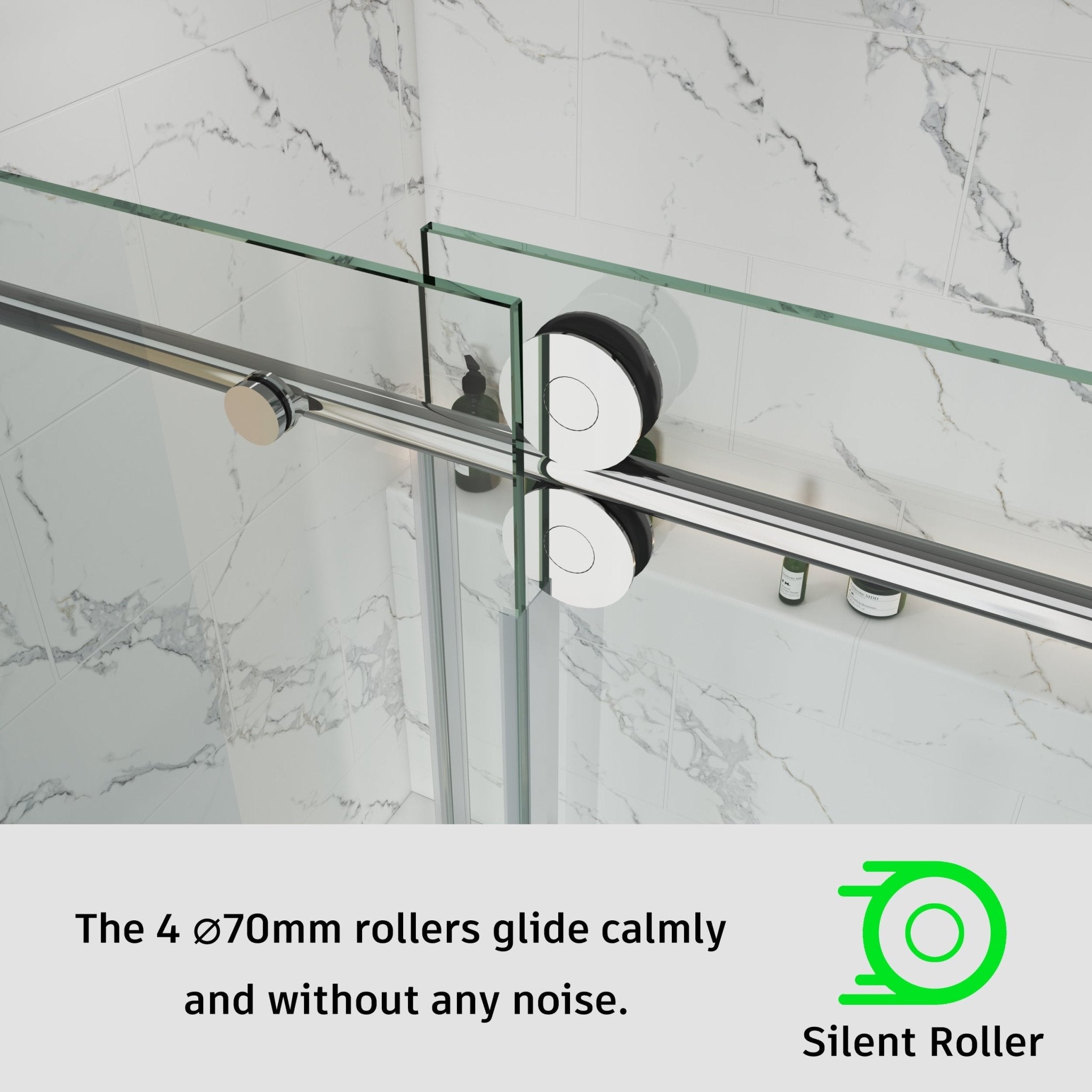 Single Sliding Tub Shower Door 3/8" Glass BS - 04 - Bakiwhs