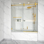 Single Sliding Tub Shower Door 3/8" Glass BS - 04 - Bakiwhs