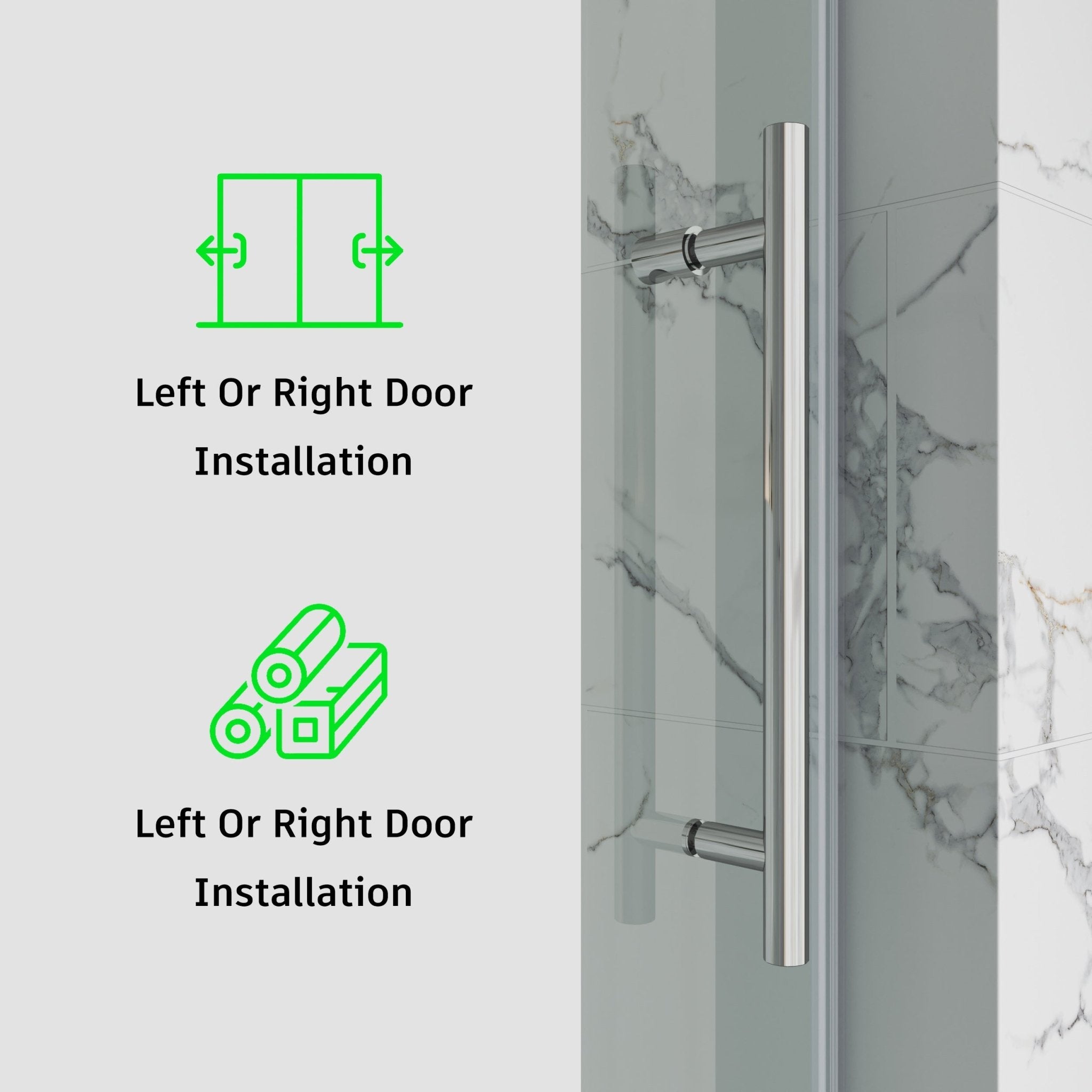 Single Sliding Tub Shower Door 3/8" Glass BS - 04 - Bakiwhs