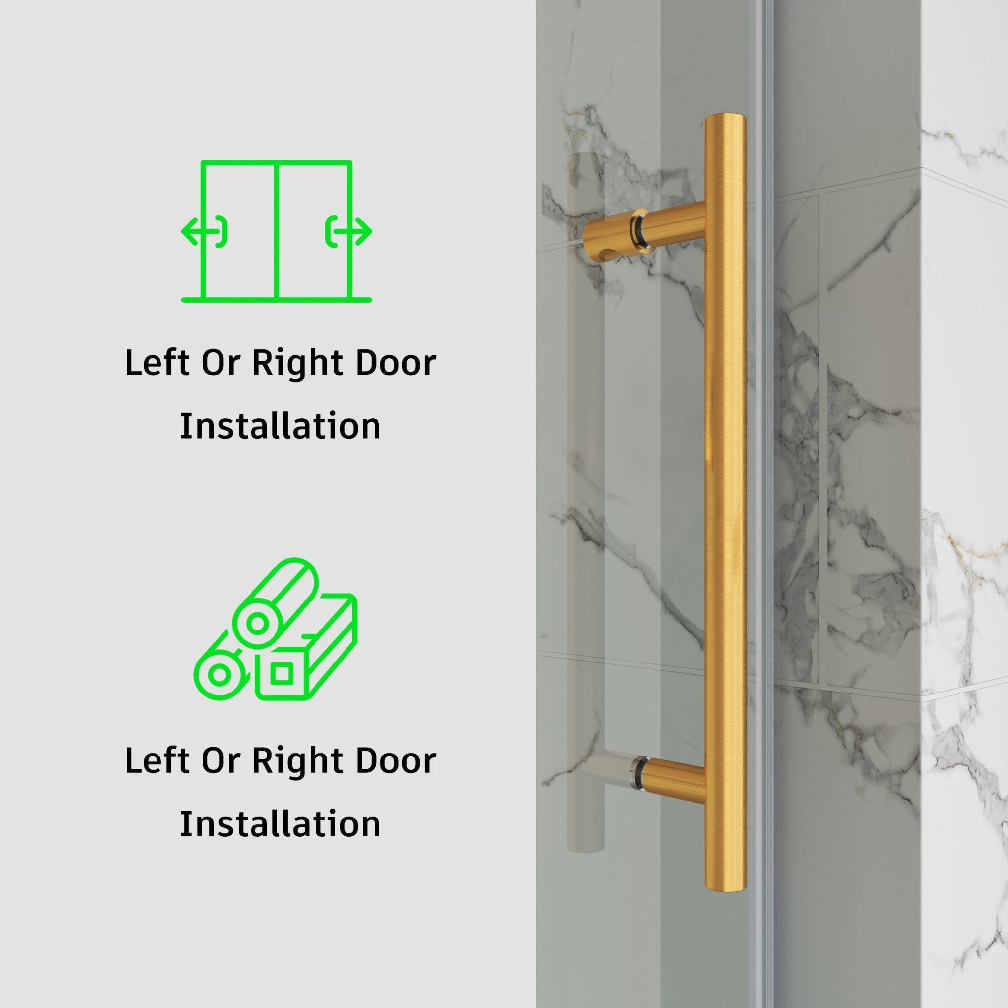 Single Sliding Tub Shower Door 3/8" Glass BS - 04 - Bakiwhs