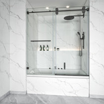 Single Sliding Tub Shower Door 3/8" Glass BS - 04 - Bakiwhs
