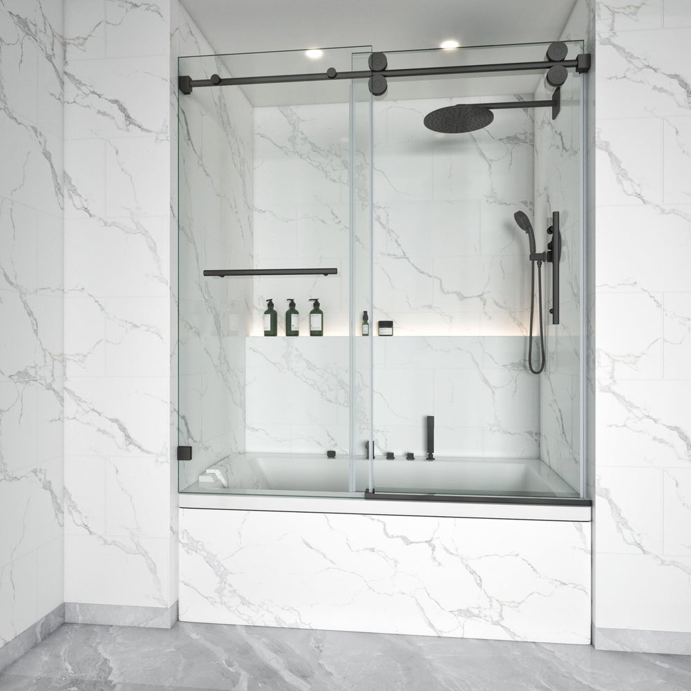 Frameless Single Sliding Bathtub Shower Door – Model BS04