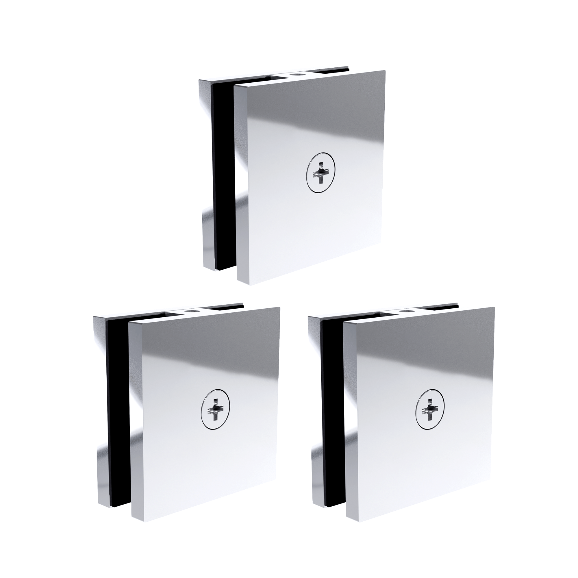 Square Wall Mount Hole - In - Glass Clamp BA - 3CL - Bakiwhs
