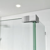 Swing Frameless Shower Door Brass Hardware L style Height 80" BC - 03 - Bakiwhs
