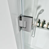 Swing Frameless Shower Door Brass Hardware L style Height 80" BC - 03 - Bakiwhs