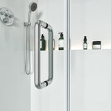Swing Frameless Shower Door Brass Hardware L style Height 80" BC - 03 - Bakiwhs