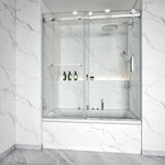 Tub Shower Door Frameless Single Sliding Square Bar BS - 05 - Bakiwhs